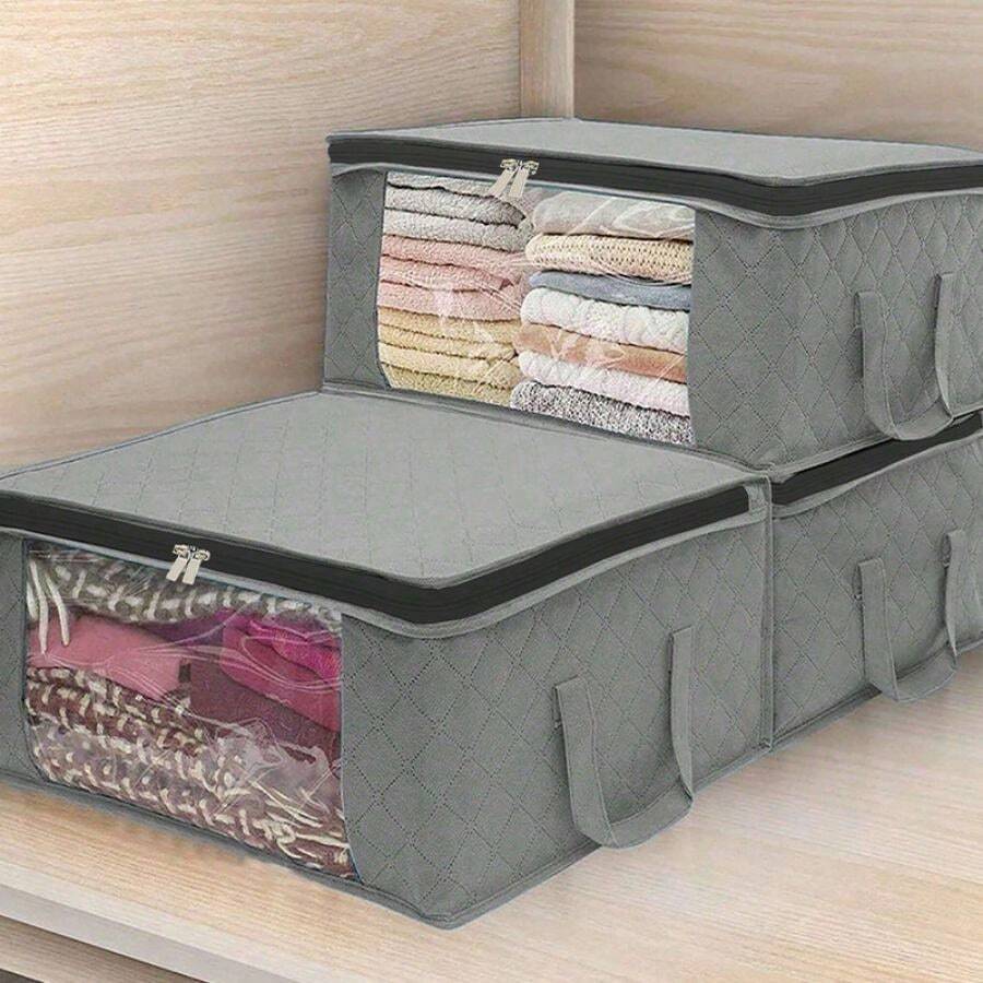 Hộp lưu trữ quần áo vải không dệt Trang trí trang trí lễ hội Trang trí phòng Trang trí nhà Trang trí phòng ngủ Quần váy Giày Jeans Bốt Váy - Xám - Xem 1