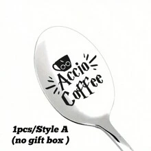 Coffee Ice Cream Engraved Stainless Steel Spoon For Coffee Tea Lovers, Book Lover Bookworm Friends Birthday Gift,Kitchen,Christmas Gift,School Supplies