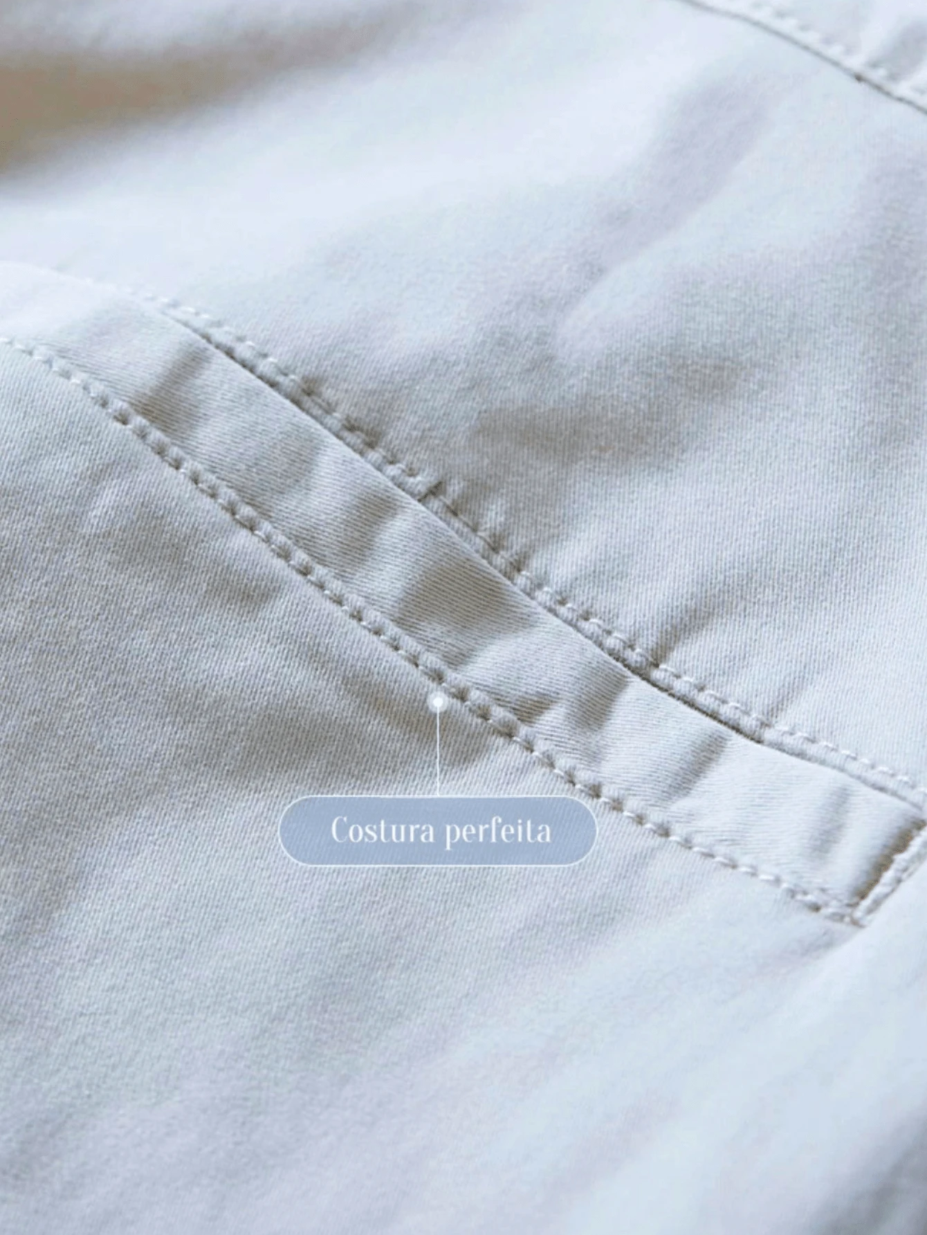 ANTONIO STORE "Men's Twill Trousers Tailored Sport Fine Knife Pocket Built-In Pocket - 淺灰色 - 查看 1