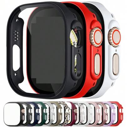 Glass+ Cover Compatible With Apple Watch Case Ultra 2 49mm Smartwatch Bumper+Screen Protector Tempered Apple Watch Series Apple Watch Accessories As A Gift For Students Returning To School