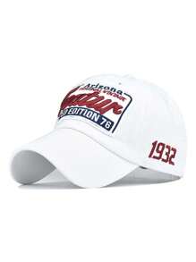 1pc  Letter 'FASHION' Feature Khaki Baseball Cap - White - View 1