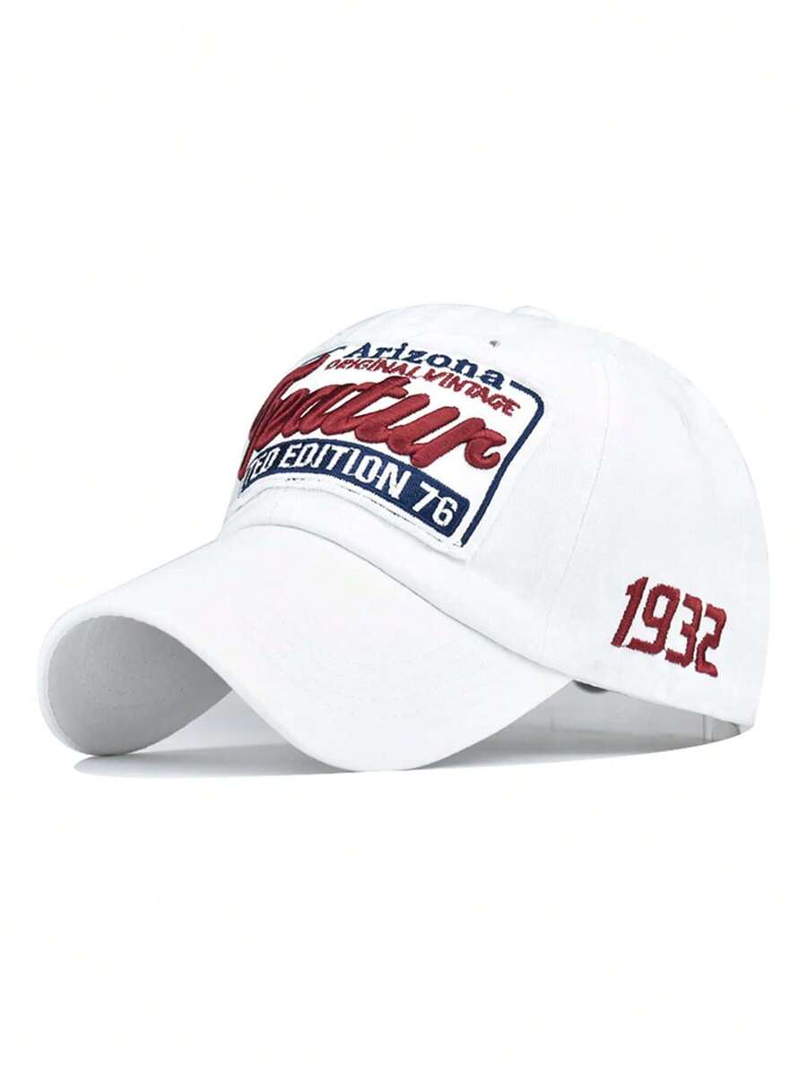 1pc  Letter 'FASHION' Feature Khaki Baseball Cap - White - View 1