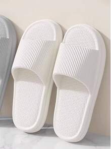 EVA Women's Flip Flop Sandal, Simple Solid Color, Non-Slip Soft Bottom, Comfortable Shower Slippers, Outdoor Couples Shoes - White - View 4