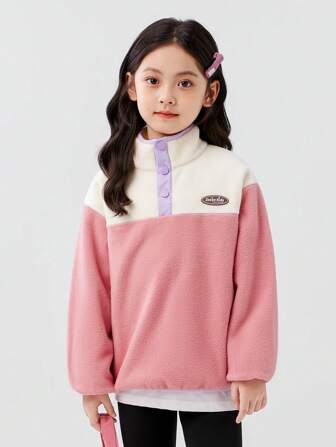 zosee Fleece Sweatshirt 2024 New Fall/Winter Girl Children Velvet Long Sleeve Fashionable Tops
