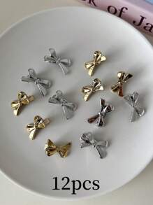 12个可爱蝴蝶结鳄鱼夹，小巧无痕刘海发夹，女士发饰，情人节礼物，蝴蝶结发夹，发卡，学生用品，优雅，学院风，蝴蝶结，头饰，发夹 - 彩色 - 查看 11