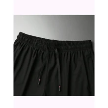 Men's Dry Fit Bermuda Shorts, Ice Fabric, Elastane, Zippered Pockets - 黑色 - 查看 7