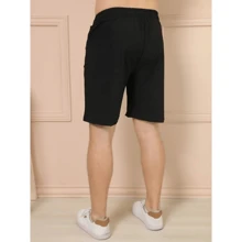 Men's Dry Fit Bermuda Shorts, Ice Fabric, Elastane, Zippered Pockets - 黑色 - 查看 4