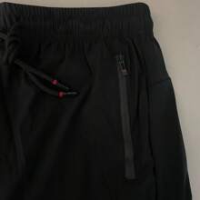 Men's Dry Fit Bermuda Shorts, Ice Fabric, Elastane, Zippered Pockets - 黑色 - 查看 3