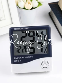 ROOMY CHIC Higrómetro Digital Termómetro Para Pestañas Higrómetro Medidor De Humedad Reloj Temperatura Alarma Para Aplicación De Pestañas Higrómetro Para Pestañas Higrómetro Para Aplicación De Extensiones De Pestañas Higrómetro Digital Para Pestañas Higrómetro Digital Termohigrómetro De Interior Medidor De Humedad Del Termómetro Con Precisión De Temperatura Humedad Función Reloj Y Alarma Con Monitor Medidor De Temperatura Y Humedad Utensilios de belleza Utensilios para Pestañas - Blanco - Ver 5