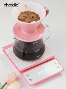 choxila 1 件粉色数字咖啡秤带计时器，3kg/0.1g 高精度浓缩咖啡秤带 LCD 显示屏，电池供电数字厨房秤，用于倒入咖啡、茶、珠宝的电子秤（不含电池）返回学校 - 粉色 - 查看 7