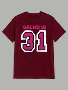 Psalm 18 Gospel Religious Unisex T-Shirt 100% Cotton New Release Shipping Various Colors!! - 紫紅色 - 查看 2