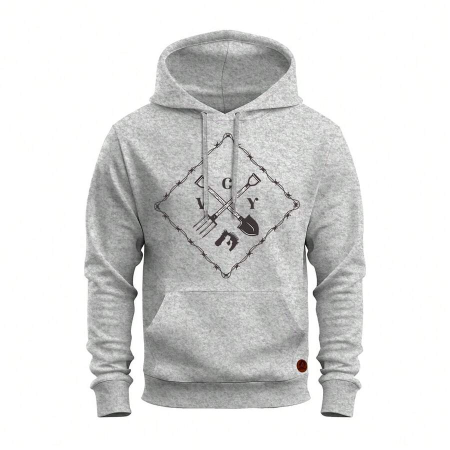 Unisex Kangaroo Sweatshirt Winter Comfortable Tracksuit V.C.Y - 灰色 - 查看 1