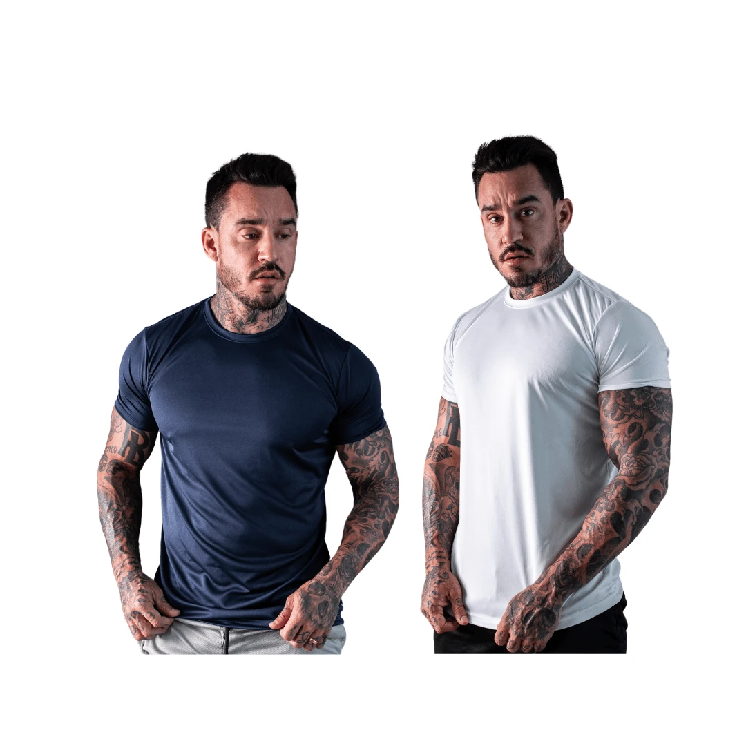 Kit 2 Kaizen UV50+ Short Sleeve T-Shirts - Maximum Sun Protection And Comfort - Xanh và trắng - Xem 1