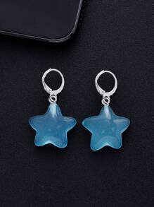 1 par Pendientes de moda de resina mar en forma de estrella colgante para mujeres , minimalista diseño , estilo , regalo para festival