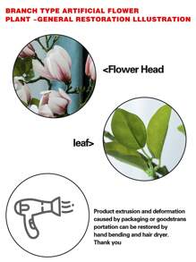 1pc/2pcs/4pcs Artificial Magnolia Bud Decor, Plastic Fake Flower Bouquet For Indoor/Outdoor Home Decor, Living Room, Bedroom, Cabinet, Backyard, Office, Restaurant, Hotel, And Various Party & Anniversary Scenes. For Better Effect, We Recommend Purchasing Multiple Pieces To Create A Nice Arrangement. - Magnolia Buds-pink - View 4