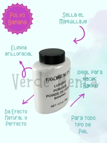 Polvo Banana Traslucido Fijador De Maquillaje Polvo Fijador, Polvo Traslúcido HD, Bissú, El Polvo Traslúcido de Arroz, fijador de maquillaje, acabado mate