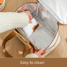 1 Pc Minimalist Insulated Zipper Lunch Bag, Lightweight Carry On Bento Satchel Bag For Daily Use