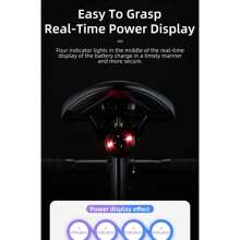 ROCKBROS Bicycle Tail Light Rear Light Rechargeable Bicycle Tail Light Waterproof Bicycle Tail Light USB Charging Riding Night Riding Warning Highway Mountain Bike Tail Light Accessories - Black - View 8