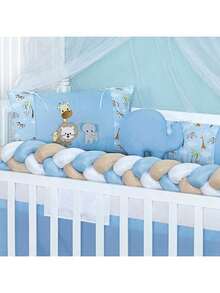 COMPLETE AMERICAN AND NATIONAL SLIM BABY CRIB KIT, FITS CRIB WITH MATTRESS UP TO 130CM X 70CM PROMOTION - 藍色動物 - 查看 4