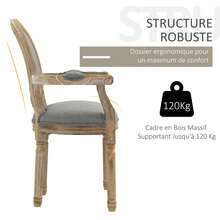 HOMCOM Chaises de cuisine - Gris - Voir 6