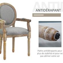 HOMCOM Chaises de cuisine - Gris - Voir 7