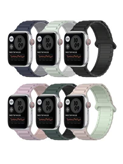 磁性运动表带，兼容 Apple Watch 表带，男女款 38 毫米 40 毫米 41 毫米 / 42 毫米 44 毫米 45 毫米 49 毫米，可调节柔软硅胶防水替换运动表带，兼容 Apple Watch Series 9 8 7 6 5 4 3 2 1 SE Ultra