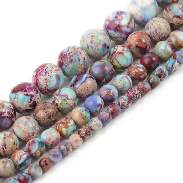 1 streng natuursteen kleurrijke sediment jaspis losse spacer kralen voor sieraden maken doe-het-zelf armbanden ketting accessoires voor vrouwen