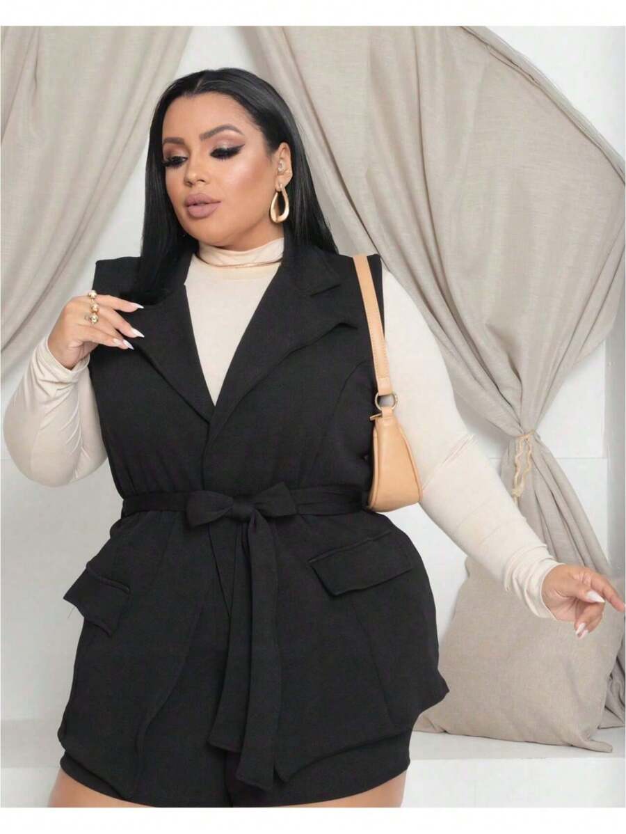 Plus Size Set - 黑色 - 查看 1