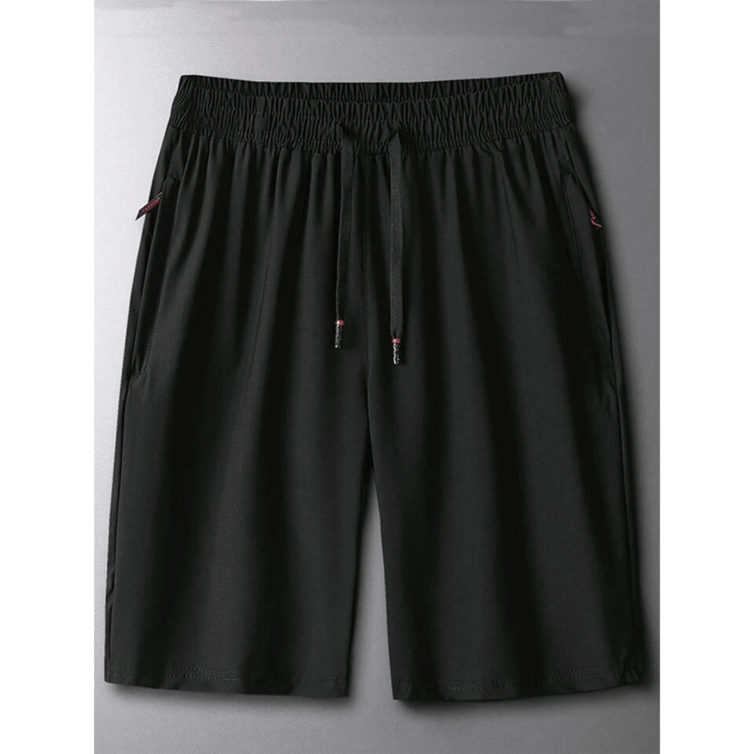Men's Football And Gym Shorts Lightweight And Flexible Ice Fabric - 黑色 - 查看 1