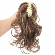 马尾假发片、短款夹式假发片、马尾假发片、波浪马尾假发 - 間色 - 查看 3