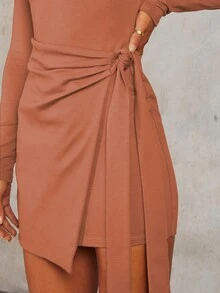 Women's Tie-Waist Wrap Elegant Bodycon Dress