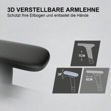 Silla de oficina ergonómica SIHOO M57 con reposabrazos ajustables en 3 direcciones, soporte lumbar y reposacabezas ajustable, función de inclinación de respaldo alto, color negro - Negro - Ver 6