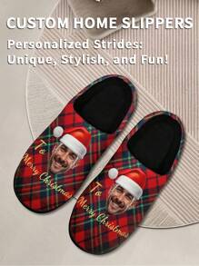 1 Pereche Papuci de Crăciun Personalizați, Papuci de Crăciun Personalizați cu Fotografie de Moș Crăciun, Papuci de Crăciun Personalizați cu Talpă Groasă, Papuci de Crăciun Personalizați, Papuci de Crăciun Personalizați, Papuci de Crăciun cu Fotografie, Papuci de Crăciun Personalizați pentru Femei și Bărbați, Papuci de Crăciun Personalizați, Cadou de Halloween, Cadou Amuzant