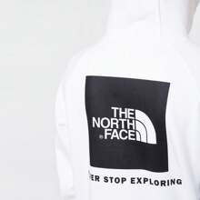 The North Face Mens Reglan Red Box Hoodie Overhead Hooded Sweatshirt - White - View 3