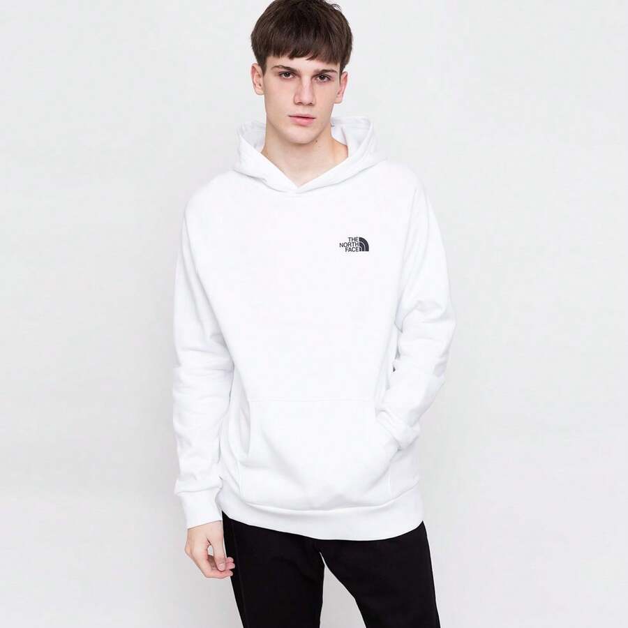 The North Face Mens Reglan Red Box Hoodie Overhead Hooded Sweatshirt - White - View 1