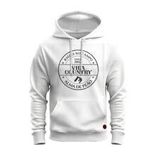 Unisex Printed Cotton Kangaroo Sweatshirt Alma De Peão - 白色 - 查看 1