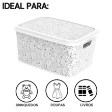 Multipurpose Organizer Box Floral Lace Basket With Lid 17L 10L 5.5L 2.2L - 查看 3