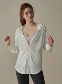 Summer Workout Women's High-End Yoga Shirt, Jogging Top, Fitness Jacket, Sun Protection Outwear For Running
