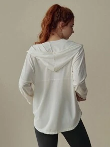Summer Workout Women's High-End Yoga Shirt, Jogging Top, Fitness Jacket, Sun Protection Outwear For Running