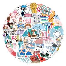 护士贴纸 50 张护理贴纸礼品，医院乙烯基防水贴纸，用于医用笔记本电脑水瓶贴花，护士节装饰护士配件，医用贴纸，贴纸，护士，护士贴纸，医用贴纸，Rn 贴纸，往返贴纸，乙烯基贴纸，Emt 贴纸医疗>贴纸 - 彩色 - 查看 4