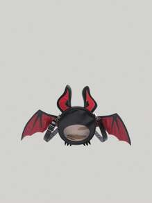 1 Pc New Fashionable And Fun Halloween Themed Devil Bat Shaped PU Leather Crossbody Bag With Wings And Foldable Design For Women For Outdoor&Halloween Themed Party&Halloween Costume Matching, Halloween Bags Perfect For Fancy Party Matching With Halloween Costume - Multicolor - View 13