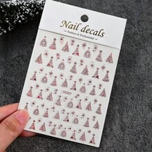 Miếng dán & đề can nghệ thuật làm móng tay màu đỏ Holographic Giáng sinh - Thiết kế bông tuyết, người tuyết & tuần lộc tự dán 3D - Đồ dùng làm móng tay mùa đông ngày lễ - Đồ trang trí bằng nhựa tái sử dụng để tạo kiểu móng tay - Đỏ - Xem 11