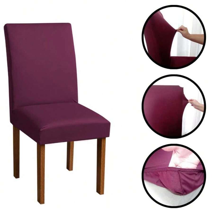 6 Piece Dining Chair Cover Kit With Mesh And Elastic