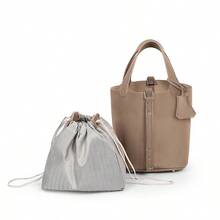 Women Handbag Multifunctional New Classic Shoulder Bag Bucket Bag With Inner Bag Included - Khaki - View 6