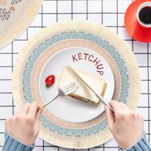 1 Stück Stoffquaste Tischset Boho Tischmatten runde Tischmatten geflochtene Tischmatten bohemian Küche gewebte Küche Tischset Heimdekoration Tischsets Tischsets waschbar Untersetzer