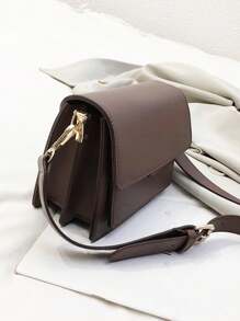 Yogodlns Vintage Pleated Mini Wide Strap Satchel Crossbody Bag For Women, Autumn/Winter, Retro Inspired Bag For Women - Coffee Brown - View 3