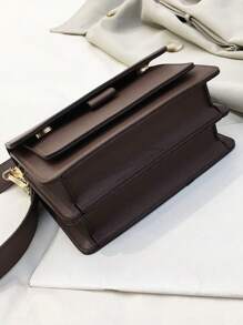 Yogodlns Vintage Pleated Mini Wide Strap Satchel Crossbody Bag For Women, Autumn/Winter, Retro Inspired Bag For Women - Coffee Brown - View 5