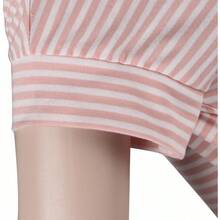 Women's Short Sleeve Striped Tunic Dress - 粉色 - 查看 6