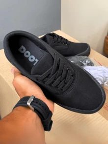 Authentic Men's Casual Sneakers With Flat Sole Skater - 黑色 - 查看 3