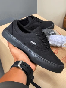 Authentic Men's Casual Sneakers With Flat Sole Skater - 黑色 - 查看 1